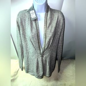 Neiman Marcus Women's 100% Cashmere Accented Cardigan in Gray Size Small
